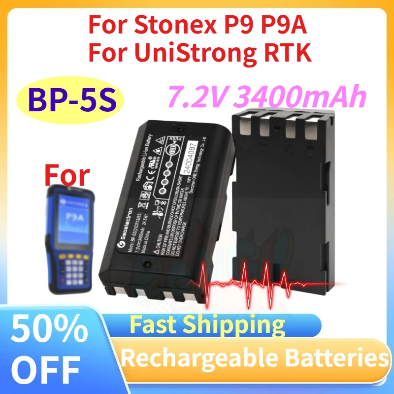 

Аккумулятор Li-ion 7.2V 3400mAh BP-5S для геодезических приборов Stonex P9 P9A и измерительных приборов UniStrong RTK, перезаряжаемый