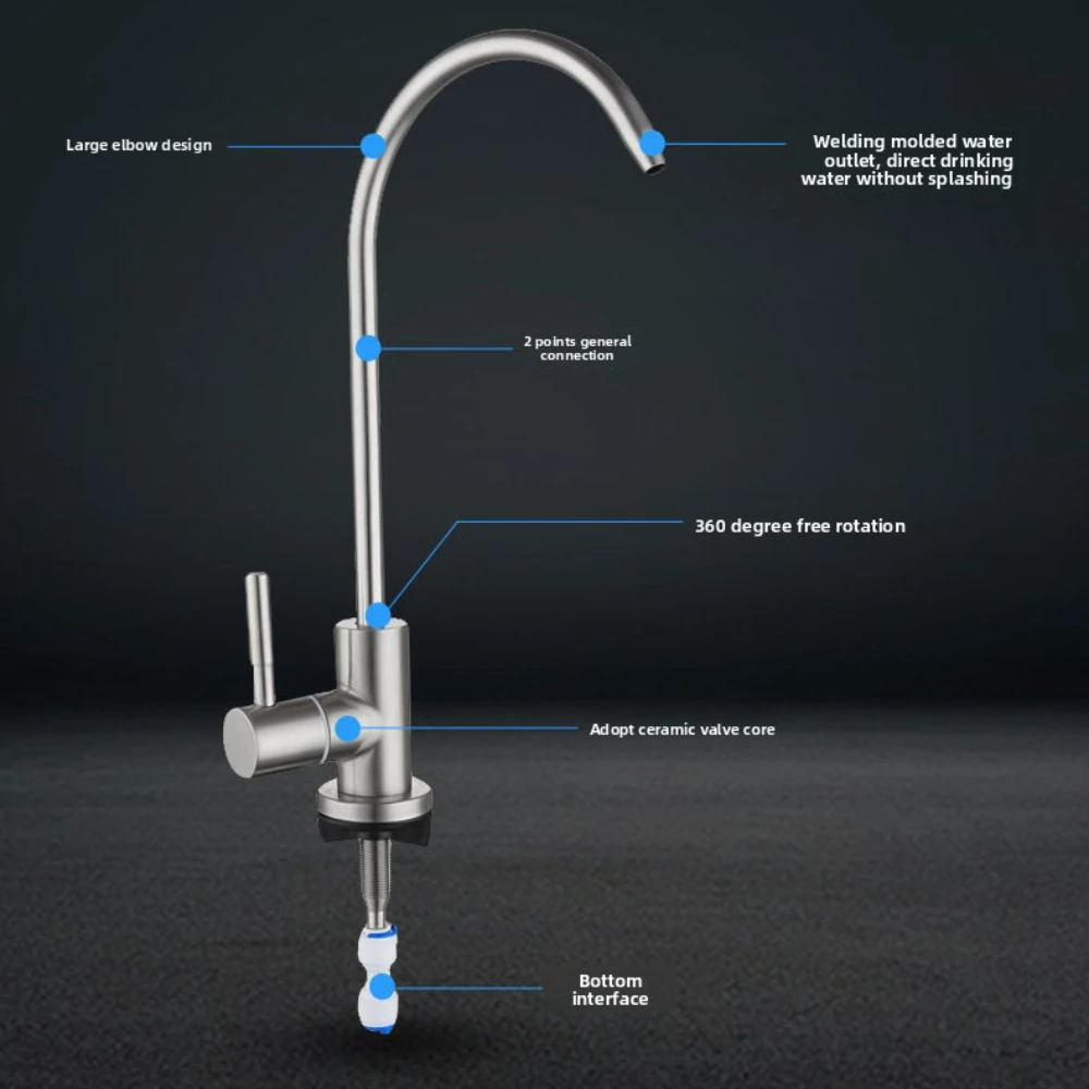 صنبور فلتر المياه، صنبور مرشح لتنقية خالية من الرصاص يناسب وحدات التناضح العكسي أو نظام تنقية المياه صنبور المطبخ RO