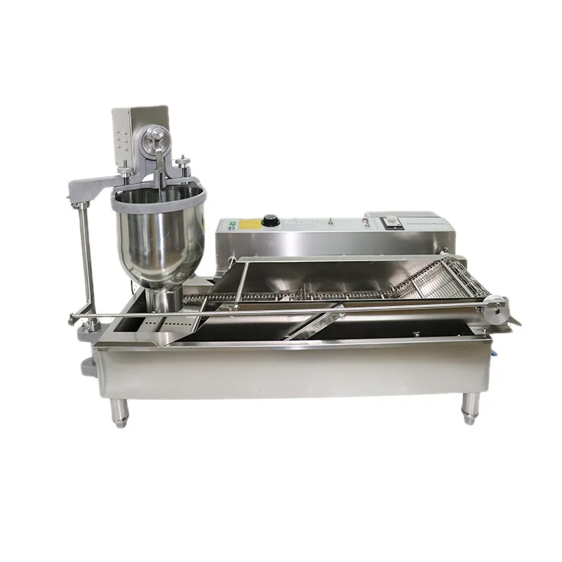 

Commercial stainless steel desktop automatic single and double row doughnut machine, electric doughnut Potty fryer