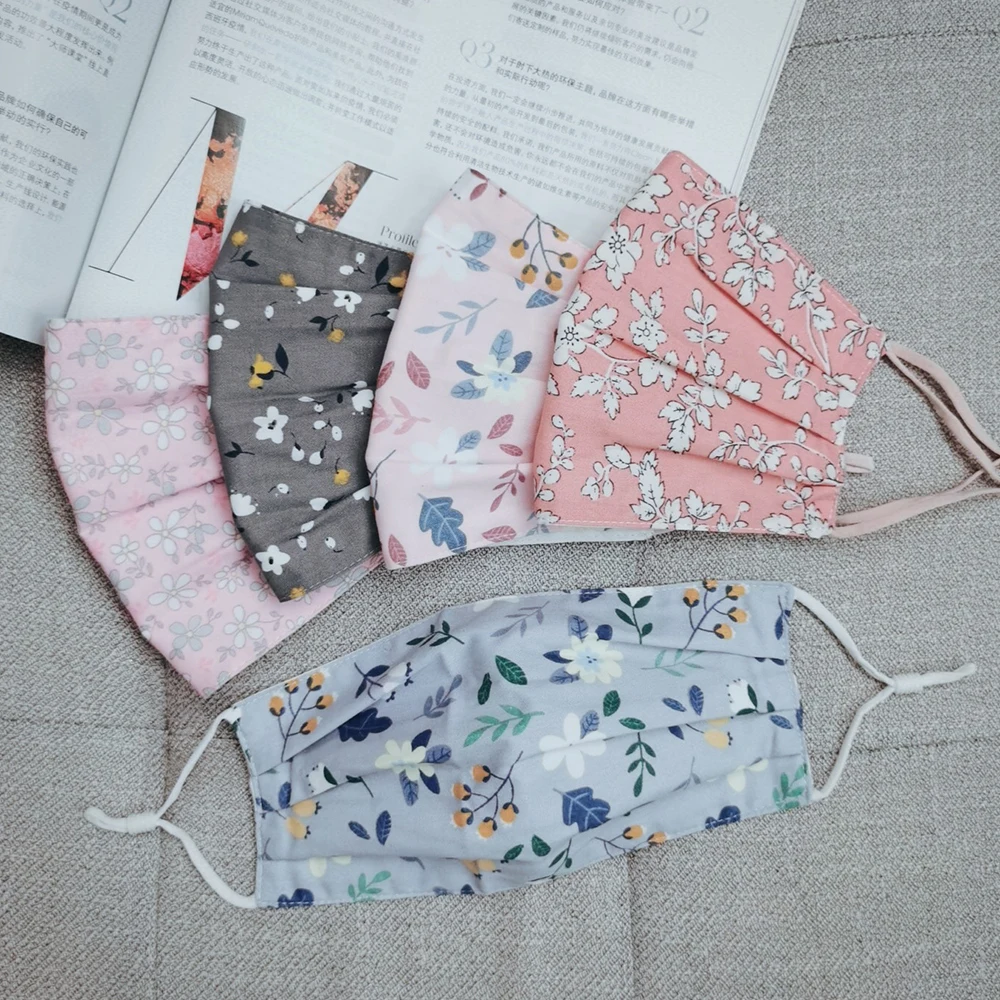Fashion Breathable Cotton Printing Mask Washable Reusable Breathable Face Mask Anti-UV Anti Dust Riding Face Mask Unisex