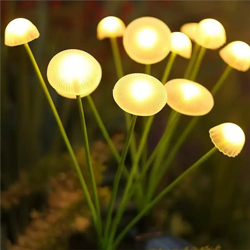 FAST-LED Solar Mushroom Jellyfish Stake Lamps 2Pcs Outdoor Garden Decor Lights For Yard Pathway B