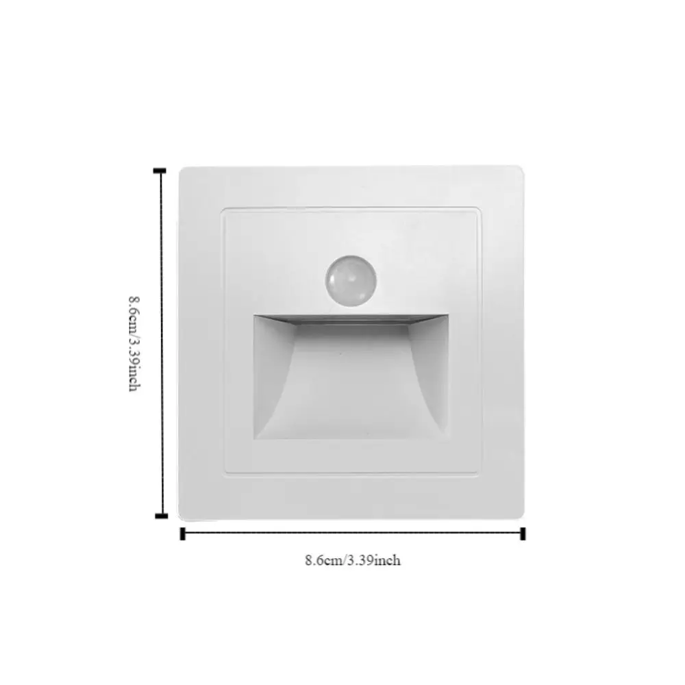 2 Pcs Stair Case Light Recessed Led Wall Lamp Step Lamp Corridor Lighting PIR Motion Sensor Night Light Wall Lighting