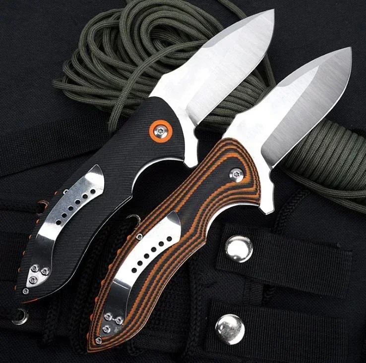 

Outdoor Folding Knife with 9Cr18MoV Blade and G10 Handle for Camping