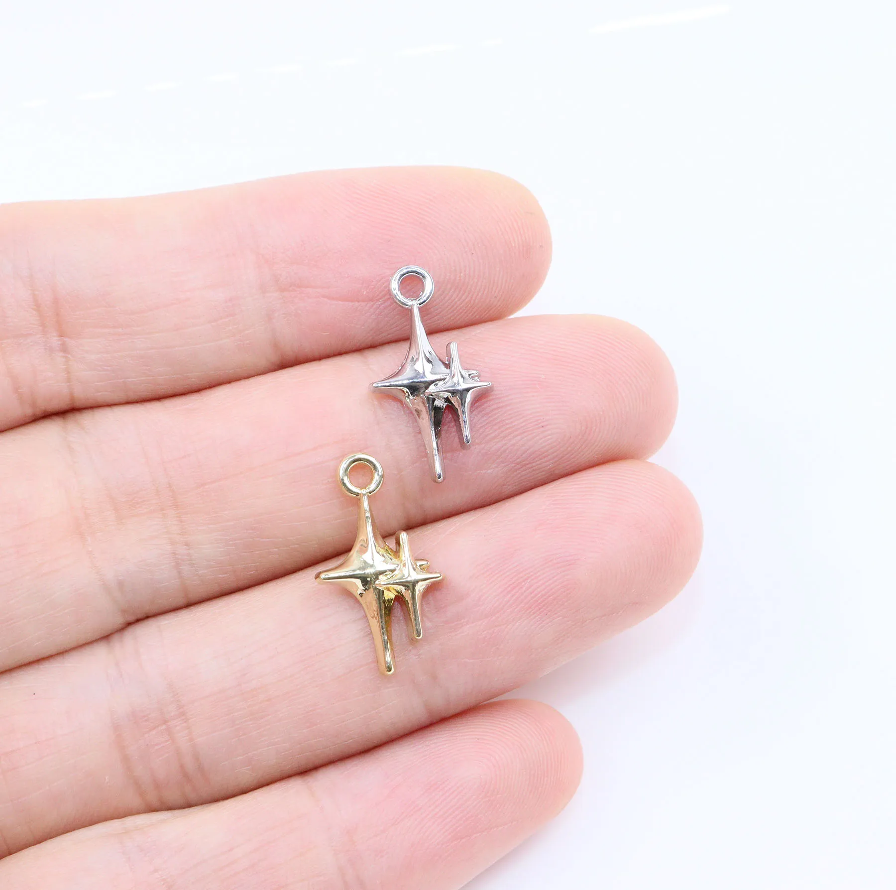Eruifa 20 sztuk 14*10mm Petty Star damskie wisiorki ze stopu cynku hurtownia naszyjnik dziewczęcy, bransoletka z kolczykami biżuteria DIY Handmade
