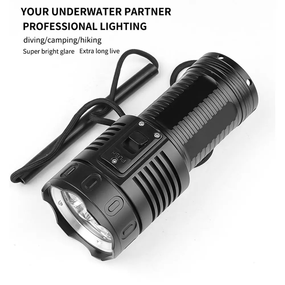 2023 Newest High Power 5*T40 LED Diving Flashlight Powerful IPX8 Underwater 500M Deep Diving Torch Professional Diving Lantern