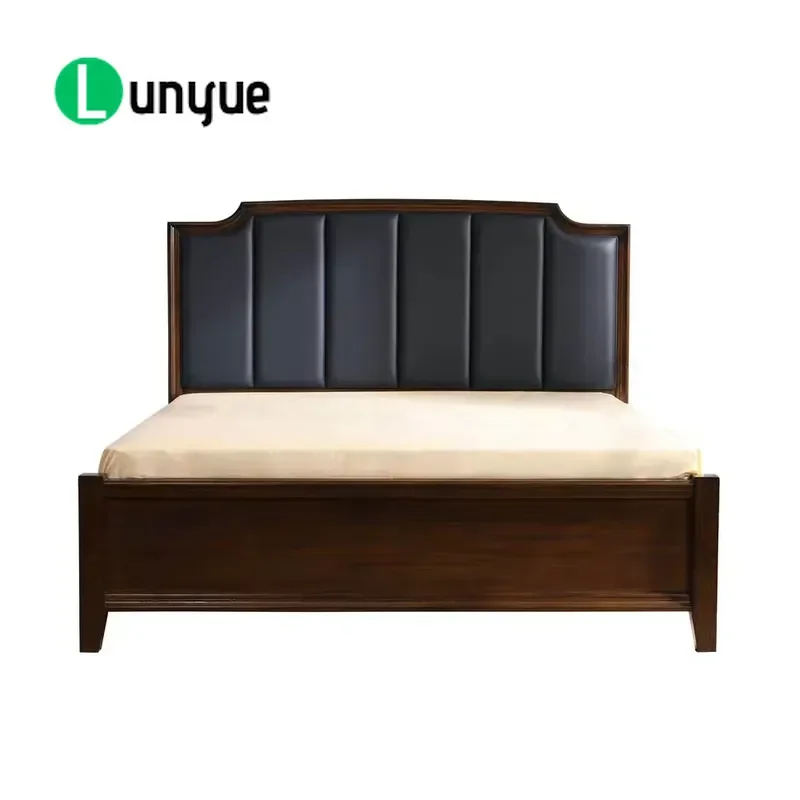 American Solid Wood Oak Bed Frame High Elastic Mattress Luxury Bedroom Furniture Red Oak Factory Direct Sales Durable Support
