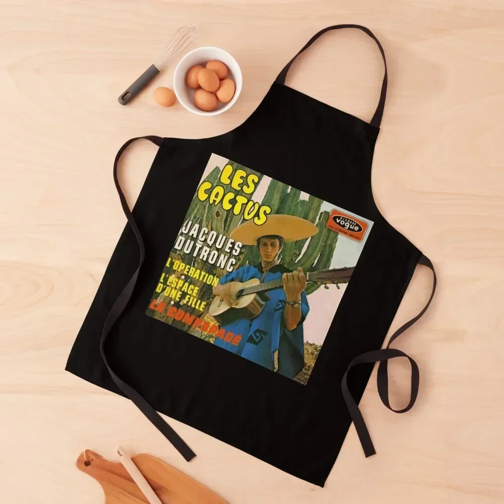 Les Cactus Jacque Dutronc Album Cover French 60S Pop Music Apron For Kitchen Kitchen Kitchens Men Kids Apron