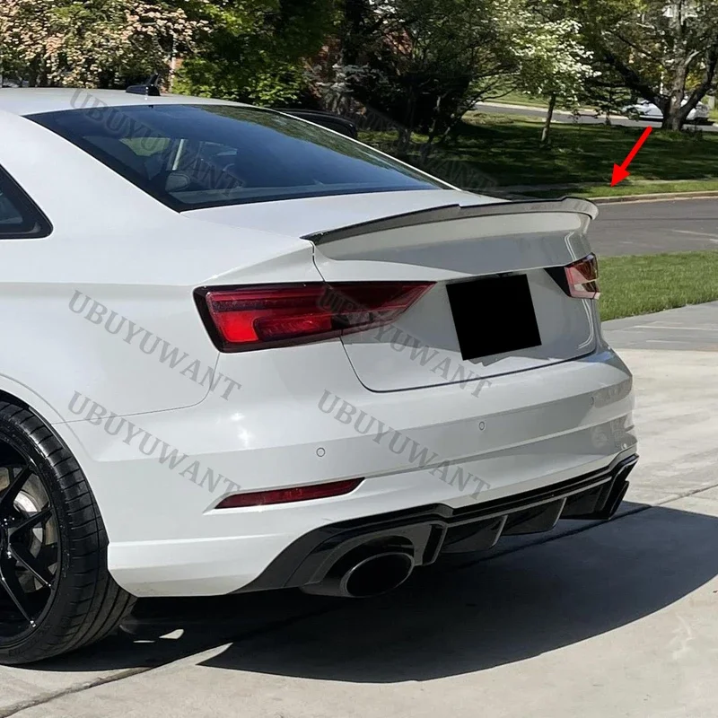 FOR AUDI A3 S3 RS3 8V Limousine Sedan V Style 2013-2020 Rear Trunk Spoiler Wing Top Tail Lip Spoiler Diffuser Auto Parts view 4