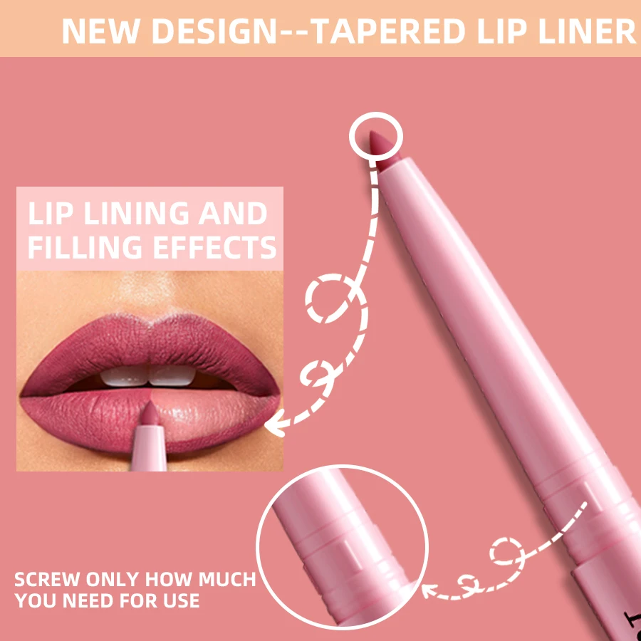 1PC Waterproof Matte Lip Liner Contours Lips in Shades Lipstick Natural Color Lip Korean Makeup Hydrating Lip Cosmetic Gifts