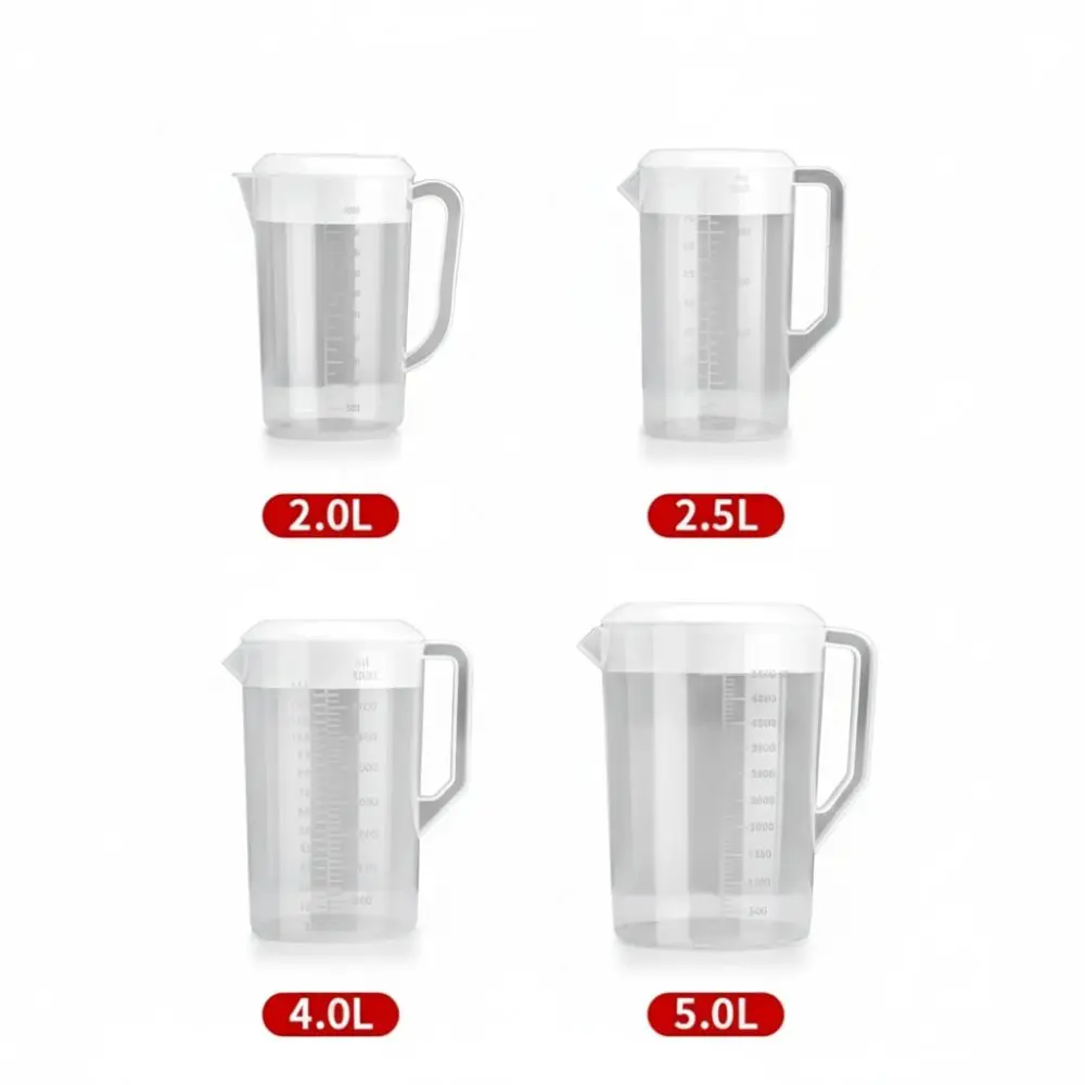 Plastic Container Transparent Water Bottle Graduated Large Capacity Water Pitcher Jug Plastic Pour Measuring Cup Juice