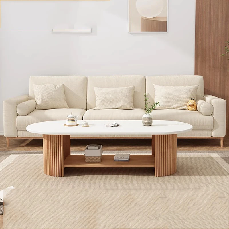 Mesa De centro De lujo marrón, Mesa De centro De diseño blanco De madera, Mesa De centro que ahorra espacio, muebles modernos y únicos para el hogar
