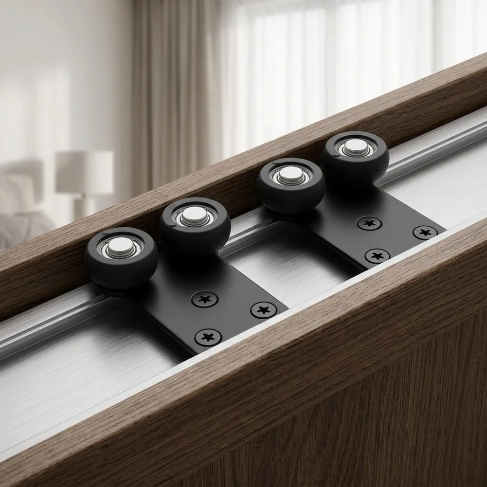2/10-Pack Sliding Door Rollers For Wardrobe Ultra-Quiet Nylon Wheels With Iron Frame 42x38x12mm Cabinet Hardware