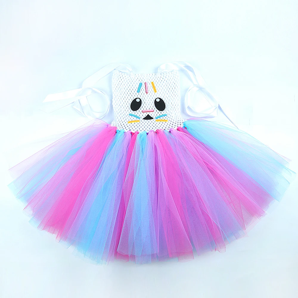 Baby Girls Cartoon Kitty Tutu Dress Cute Gabby Cat Costumes for Kids Birthday New Year Ballet Tutus Outfit with Ears Hairbow 12T view 6