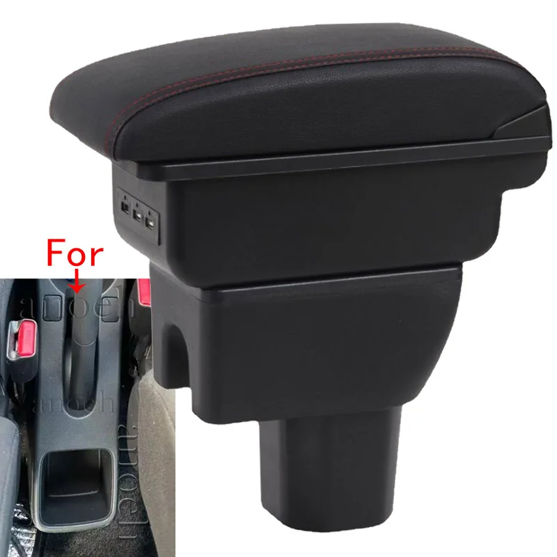 For Suzuki Splash Armrest box Car Storage Box Arm Car Accessories Interior Details Retrofit parts PU Leather Easy Installation