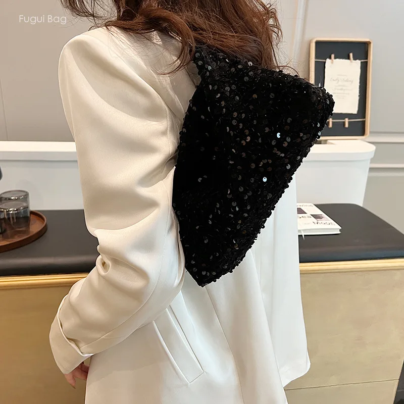 Fashionable and Luxurious Sparkling Party Exquisite and Luxurious Handbag New Sequined Women's Shoulder Bag Underarm Bag