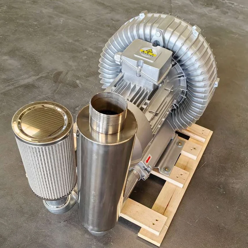 5HP 4.0kw منفاخ الهواء مضخة تفريغ حلقة منفاخ تطبيق لصناعة المنسوجات للمكنسة الكهربائية