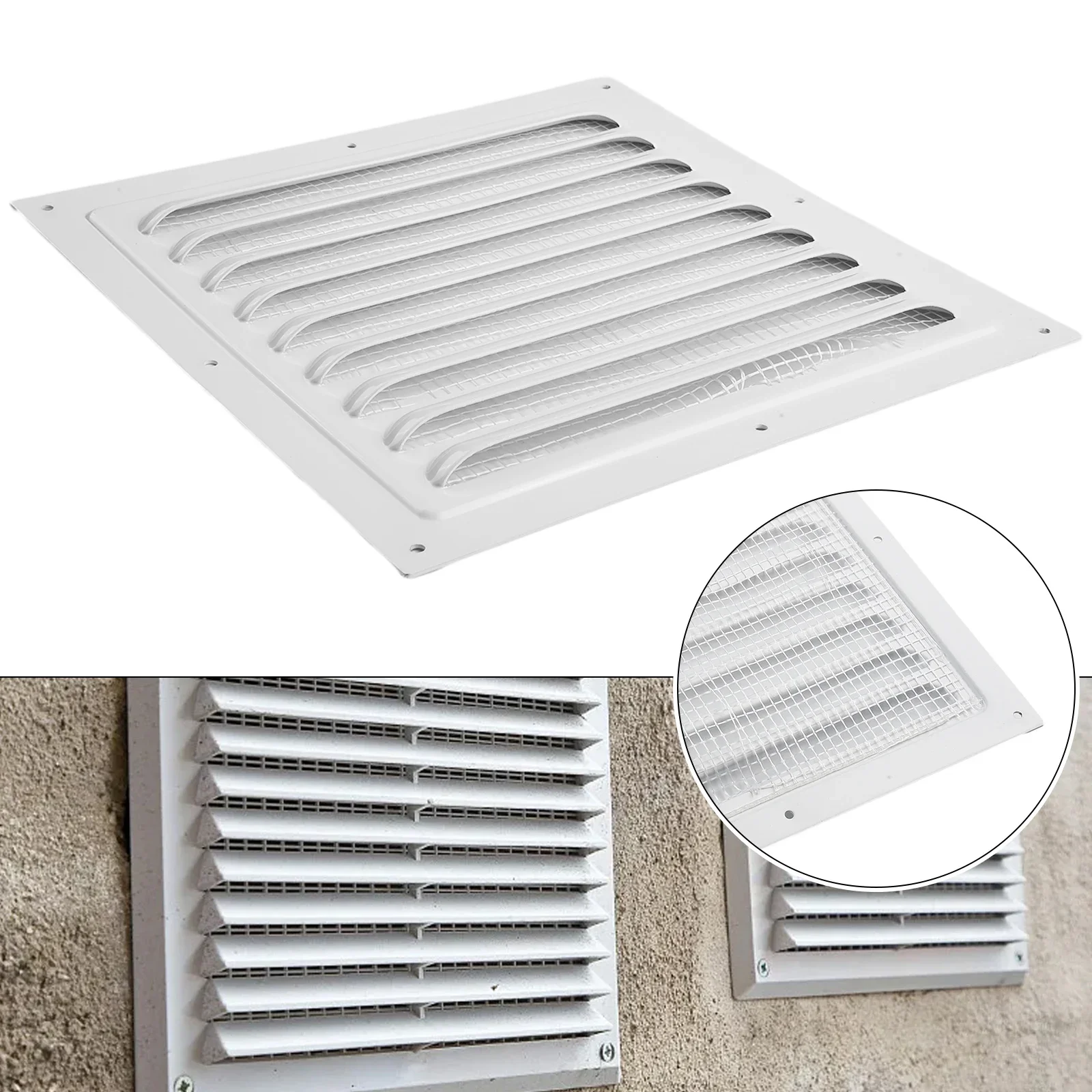 1PCS 150/200MM Air Vent White Metal Louver Vent Grille Cover Square Vent Insect Screen Cover For Ceiling Openings Duct Vents