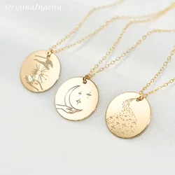 Mystical Marseille Necklace Magic Jewelry Handmade 14K Gold Filled Coins Choker Pendants Collier Kolye Jewelry Boho Necklace