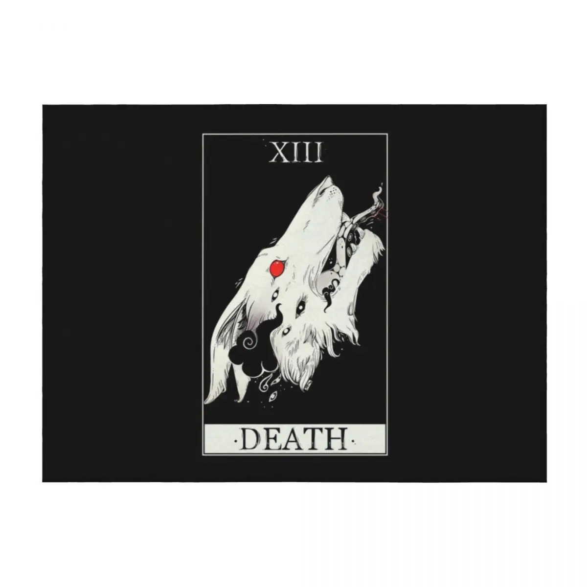 

Death Tarot Card Wolf Art Throw Blanket Shaggy Decorative Sofa decorative Thins Blankets