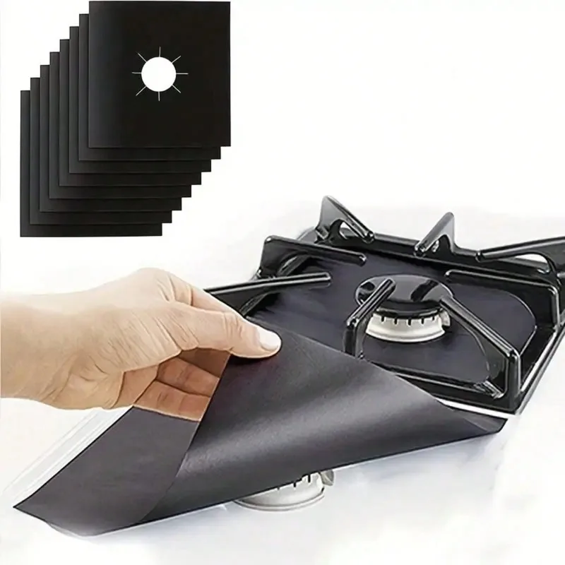 2/4/6/8 Pcs Gas Stove Protector Cooker Cover Liner Clean Mat Pad Kitchen Gas Stove Stovetop Protector Kitchen Accessory Utensils