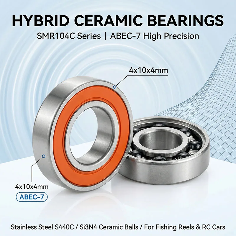 

10 шт. шарикоподшипников ABEC7 RC 4x10x4 SMR104C 2OS L1040 DDU, керамический подшипник 4*10*4 SMR104 2RS, гибридный керамический подшипник MR104 2RS