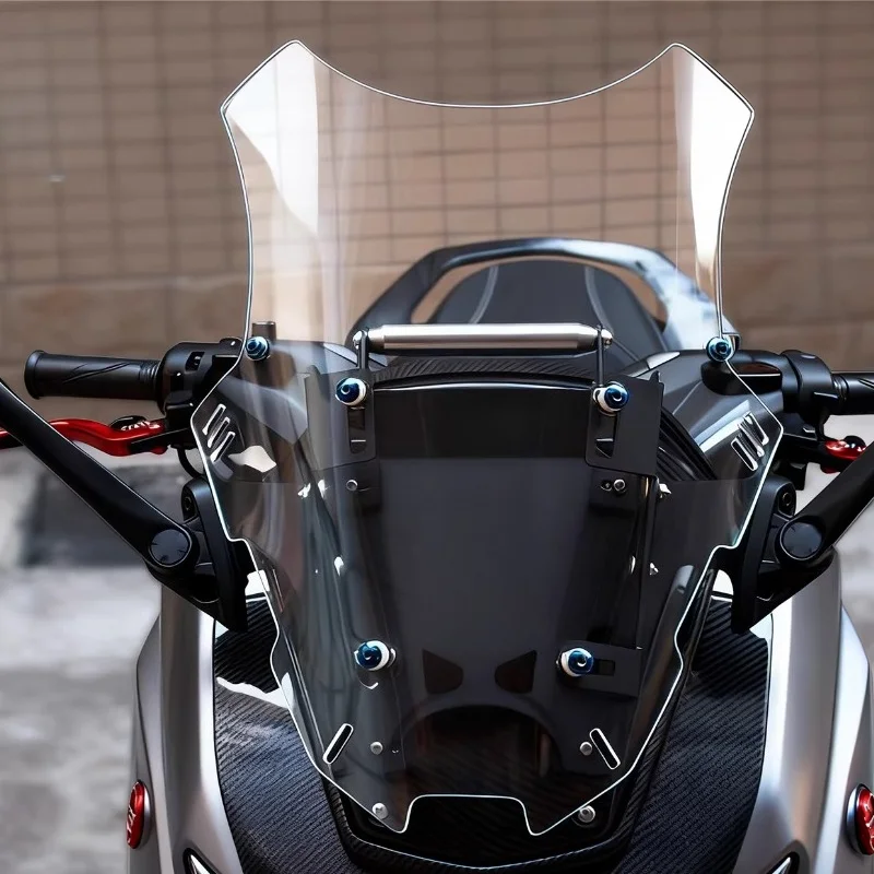 for Yamaha NMAX 155 2025 Motorcycle Acrylic Heightened Windshield Front Windscreen Rearview Mirror Forward Bracket Accessories