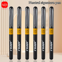 WQN-3/6/12PCS Simple Black Center Pen with 0.5mm Tip. Hard Pencil, Neutral Pen, Black Ink. School and Office Writing Supplies.