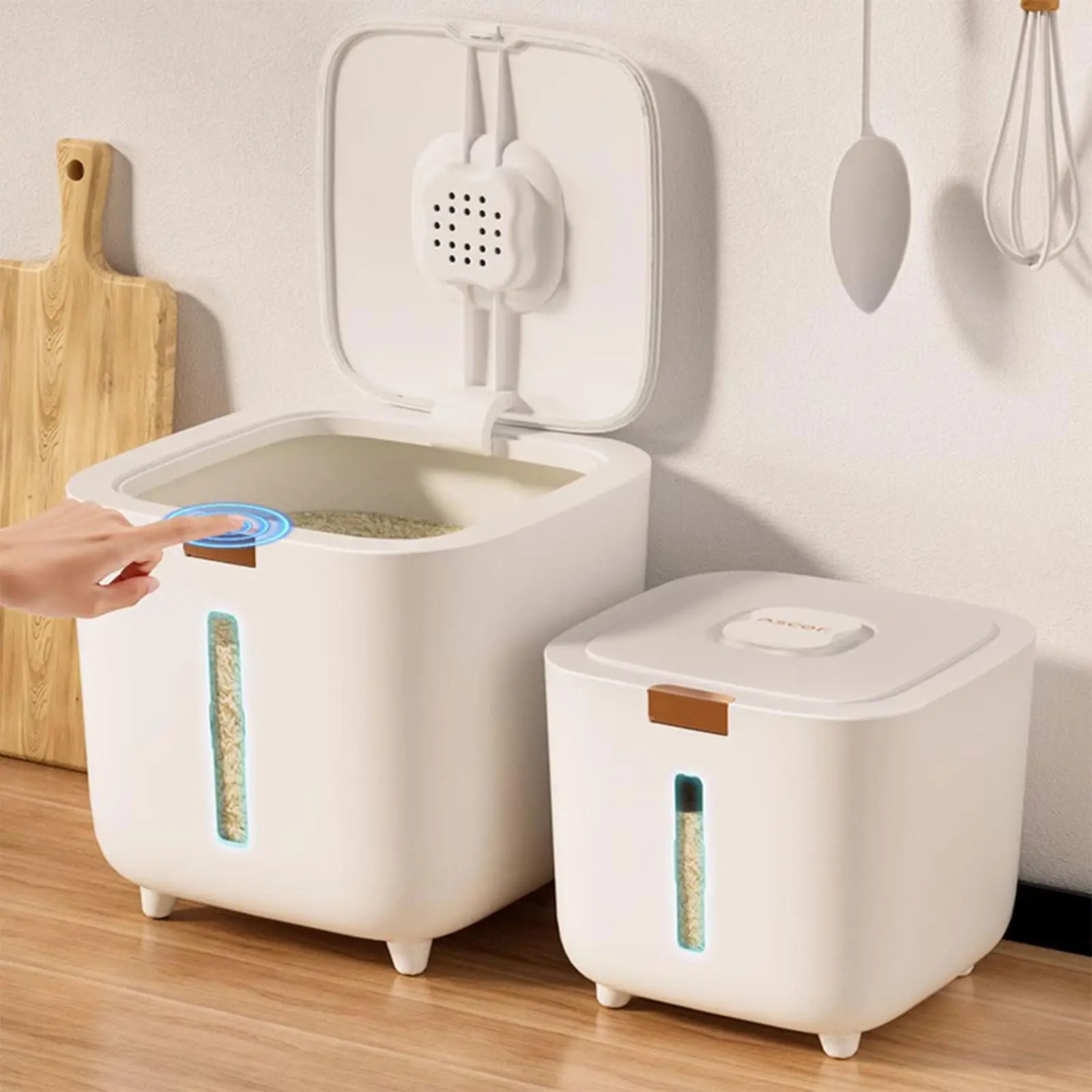 Rice Storage Container Flour Dispenser Box Grain Sealed Organizer Kitchen Flour Food Storage Tank Household Rice Bucket Box