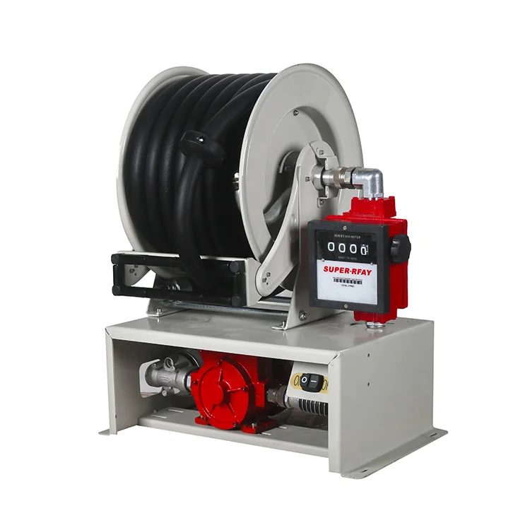 12V Auto Heavy Duty Dispensing Equipment Hose Reel with Pump For Refuelling