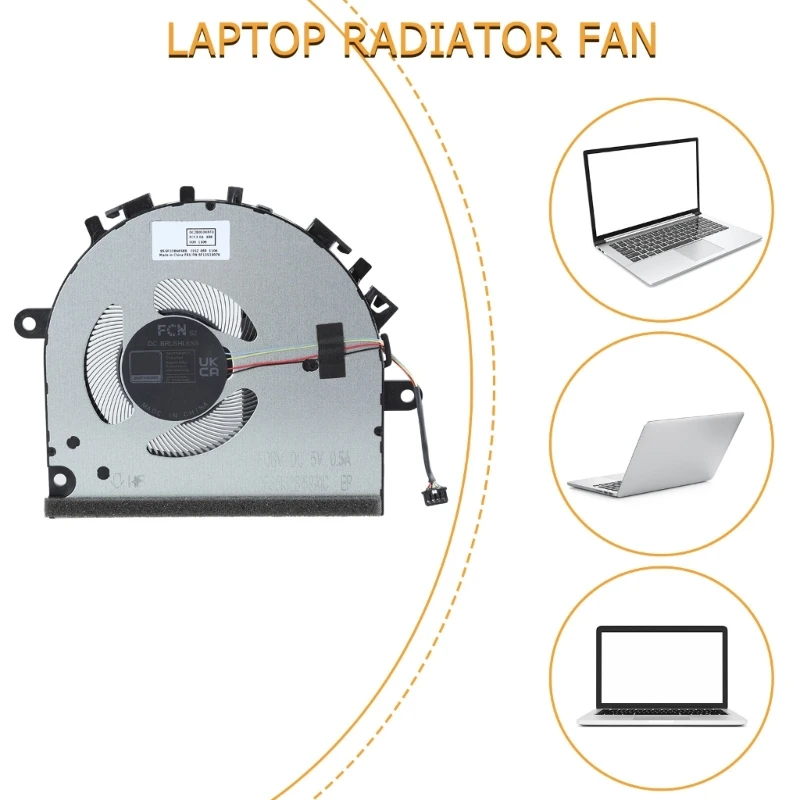 F3MA مروحة وحدة المعالجة المركزية للكمبيوتر المحمول كفاءة تبديد الحرارة مروحة معدنية للكمبيوتر المحمول AMN FQBV