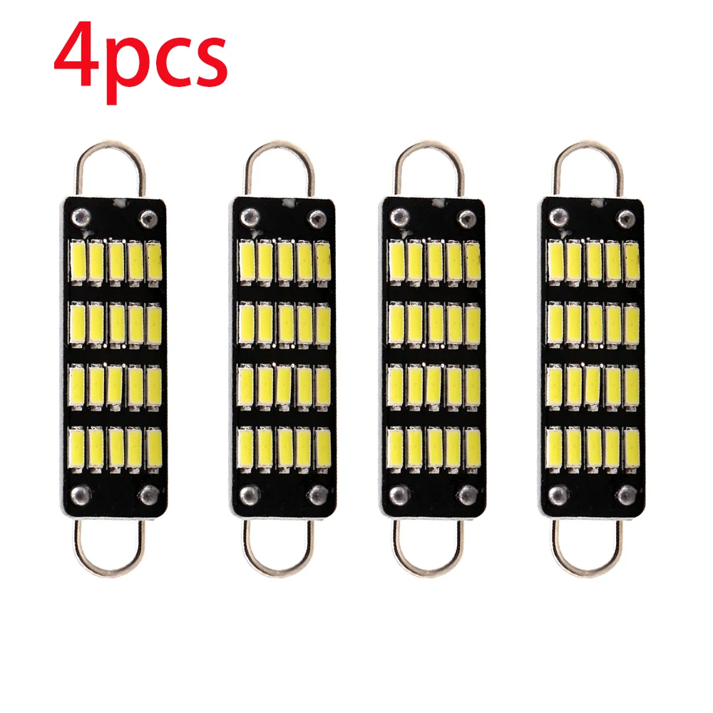 4pcs 211-2 211 212 212-2 561 562 Festoon Light 44mm 20 SMD 4014 12 SMD 7020 LED Rigid Loop Interior Car Dome Cargo light