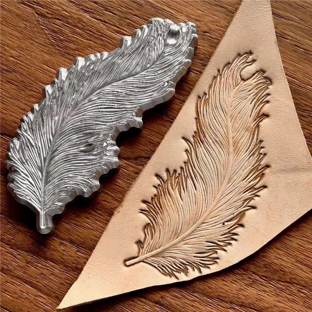 

3D-штамп для тиснения кожи с эффектом перьев, форма для выдавливания, холодная и горячая штамповка, инструменты для рукоделия, DIY-формовка