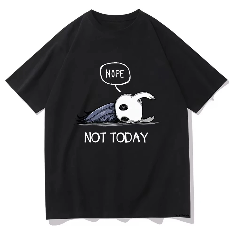 2026 New Hollow Knight Family Matching Oversized Unisex Streetwear T Shirt Cute Cartoon Bug Character Nope Not Today Graphic Tee