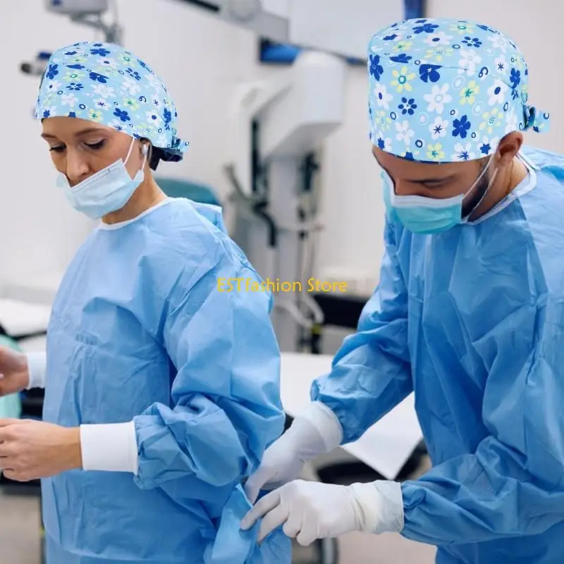 Y5GC Adjustable Not Slip Medicinal Cap Stretchable Fit Healthcare Workers