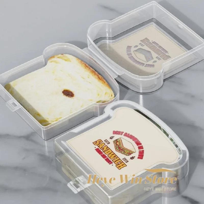 Fiambrera portátil en forma de tostada con tapa, caja para sándwich de pan tostado, cocina pícnic al aire libre, caja para sándwich Bento de gran capacidad