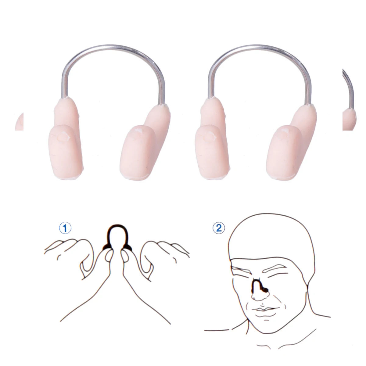 방수 수영 코 클립, 질식 방지, 전문 수영 와이어 코 클립, 수중 코 보호 (다색), 6 개