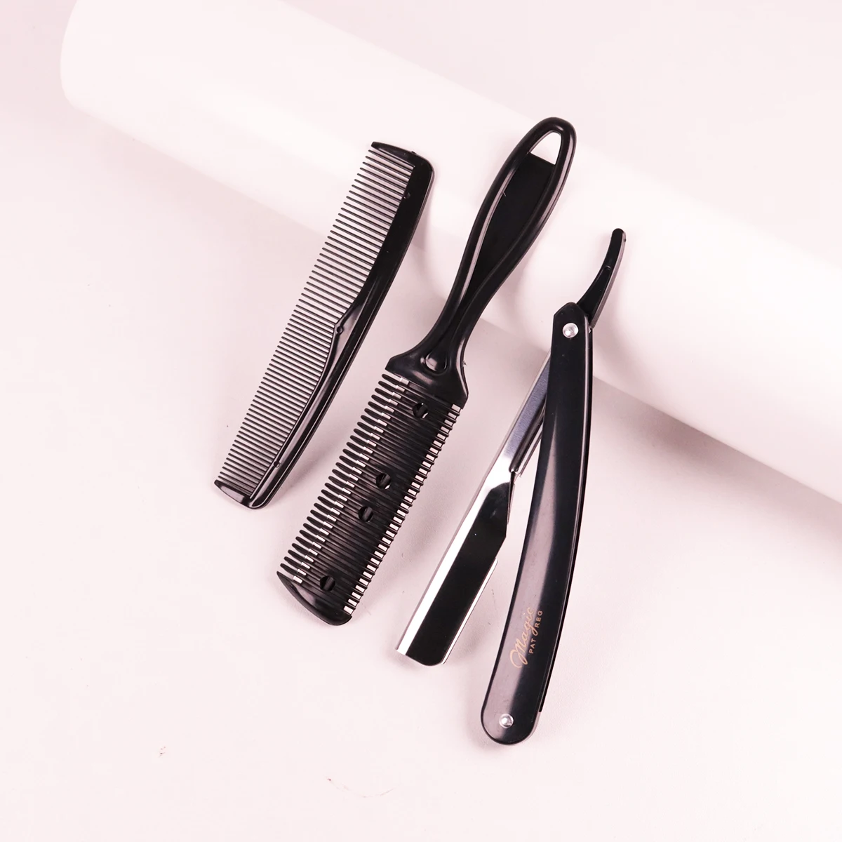 

Набор инструментов для укладки волос - бритва, расческа с бритвой, двусторонняя расческа для волос, инструменты для укладки, специально для париков из натуральных волос.