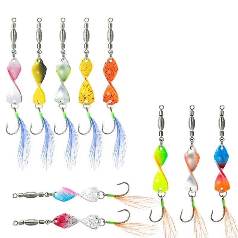 

Q22F 360 Degree Rotating Wobbler Jigging Baits Twisted Hard Baits Fishing Tackle Spinnerbaits Fishing Metal Spinners Lures