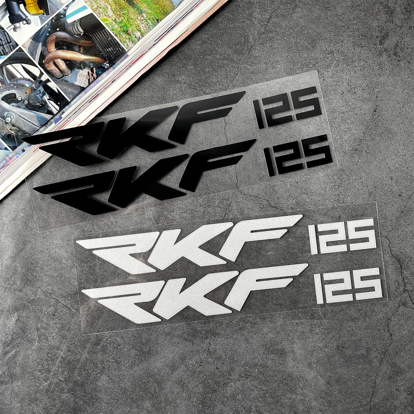 2Pcs/1set Waterproof Motorcycle Decals for Keeway RKF125 - Fork Shock Absorber & Body Stickers, Vinyl Accessories