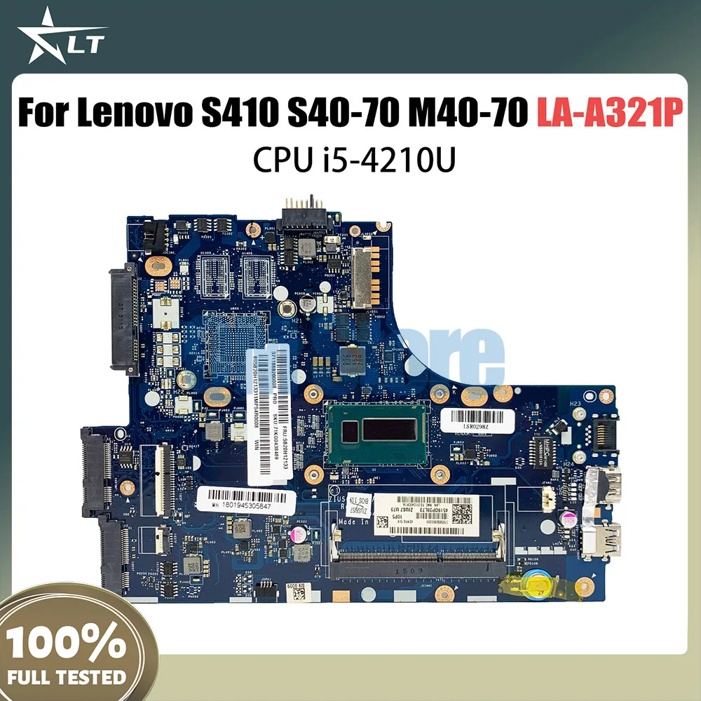 

LA-A321P Mainboard For Lenovo S410 S40-70 M40-70 Laptop Motherboard ZIUS6 S7 With i5-4210U CPU Working Good