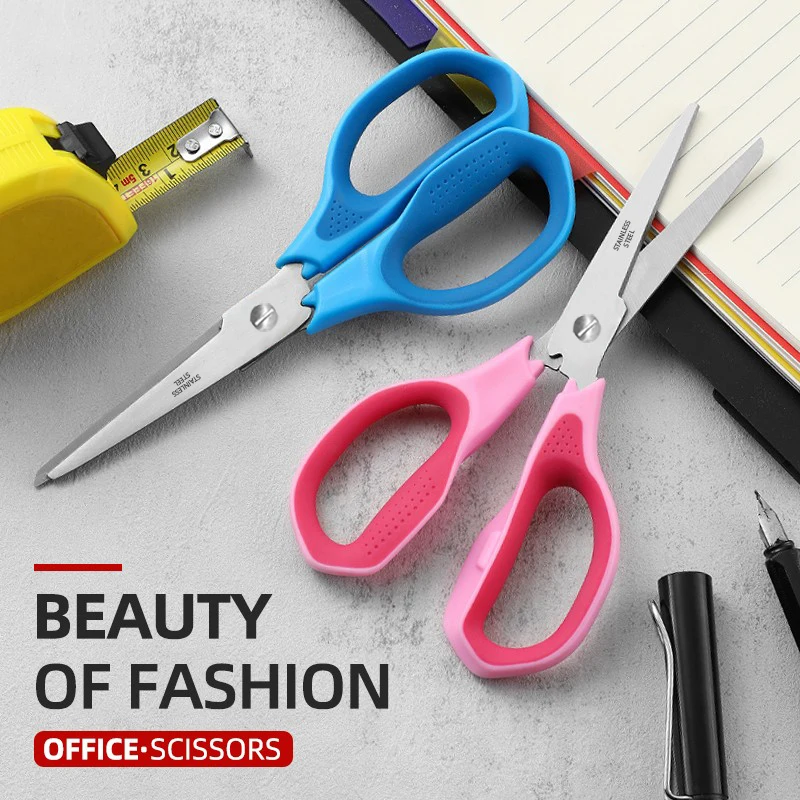 

1pc Multi-purpose Office Scissors,Comfortable Non-slip Handle Stainless Steel Steel Wire Paper Cutter,Household Student Scissor