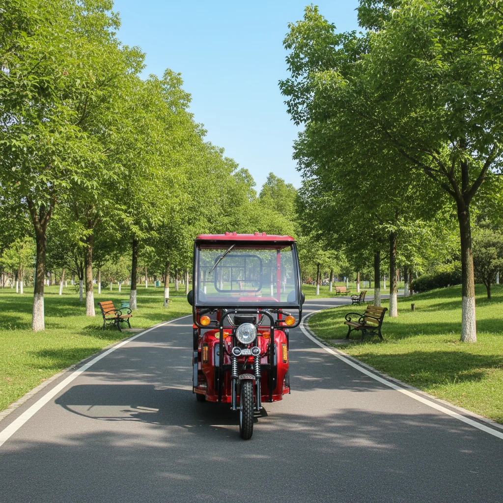 5-Seat Electric Sightseeing 3-Wheel Tricycle, 60V 1000W Li-Battery Shuttle Customizable with Canopy