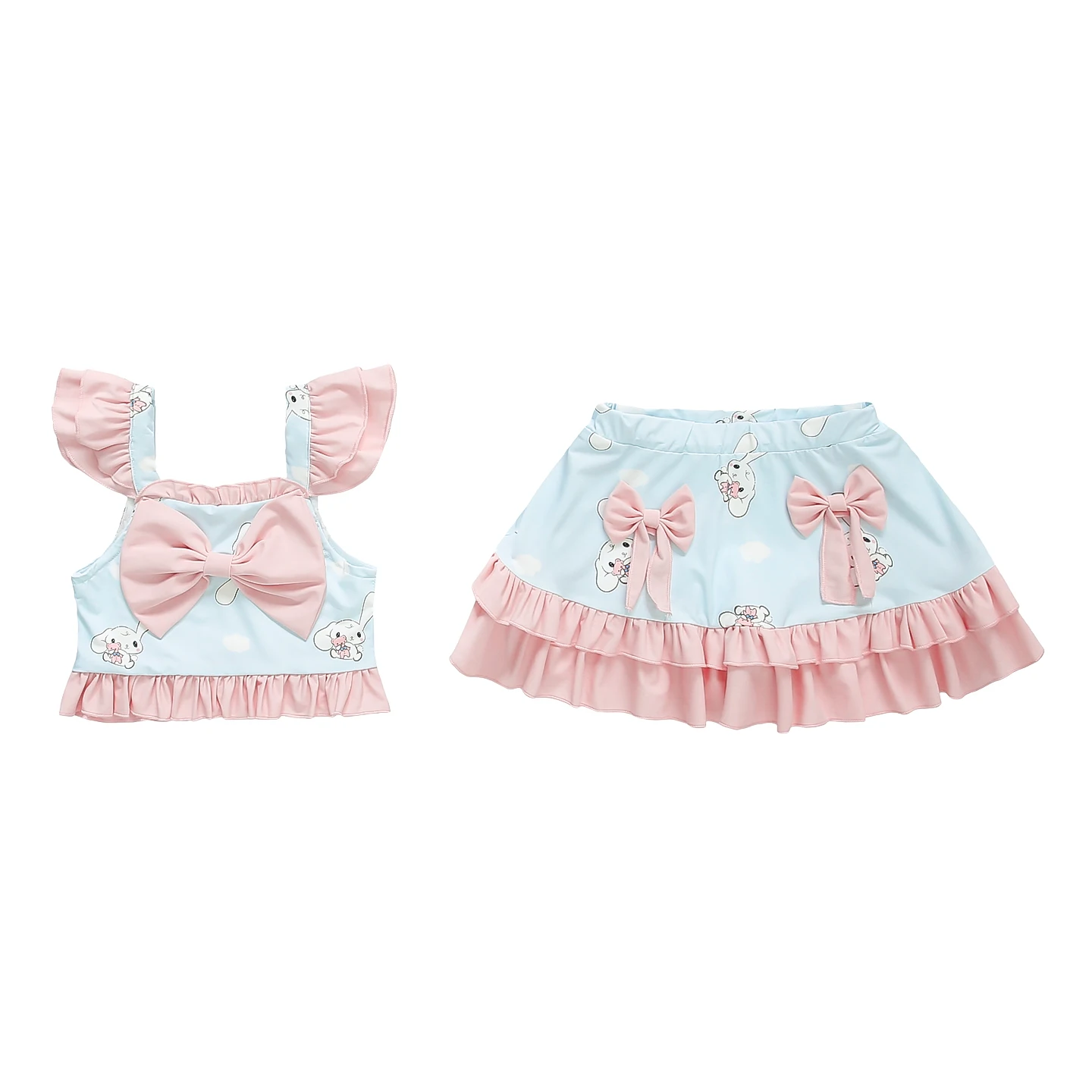 

Girls Swimsuits Kids Sleeveless Top And Dress Bottom Child Swimming Suit Toddler Bathing Wear Little Child Swimming Set 2-9 Year