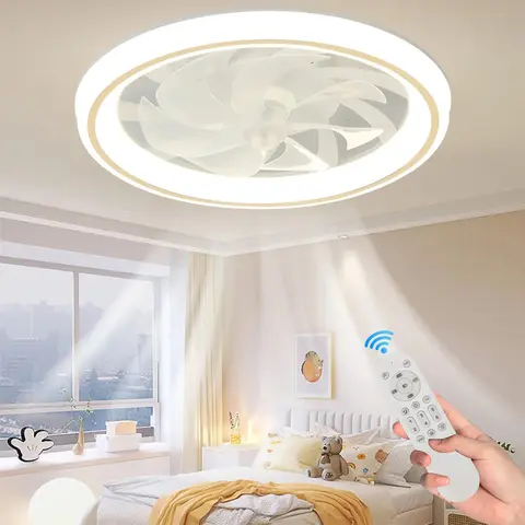 현대 LED 천장 팬 조명 원격 제어 디밍 침실 거실 식당 천장 조명 팬 가격 감소 팬