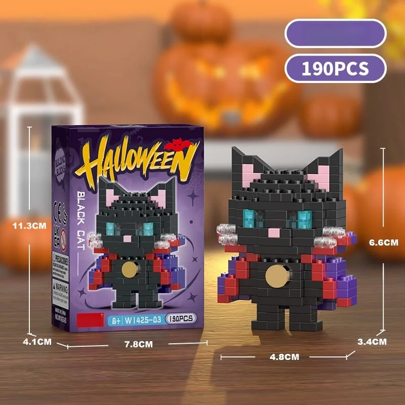Halloween-pompoen mini-bouwstenen, montagespeelgoed voor kinderen, cadeau & bureaudecoratie