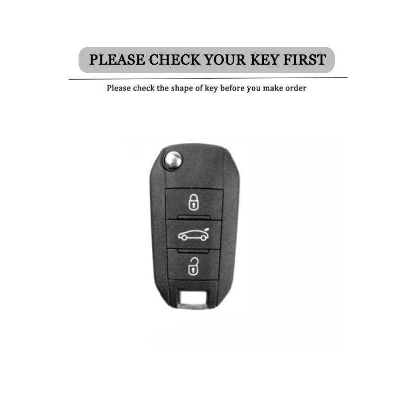 Metal Leather Car Folding Key Case Cover for Peugeot 208 301 308 3008 for Citroen C3 C3L C3-XR C4 Cactus Auto Accessories