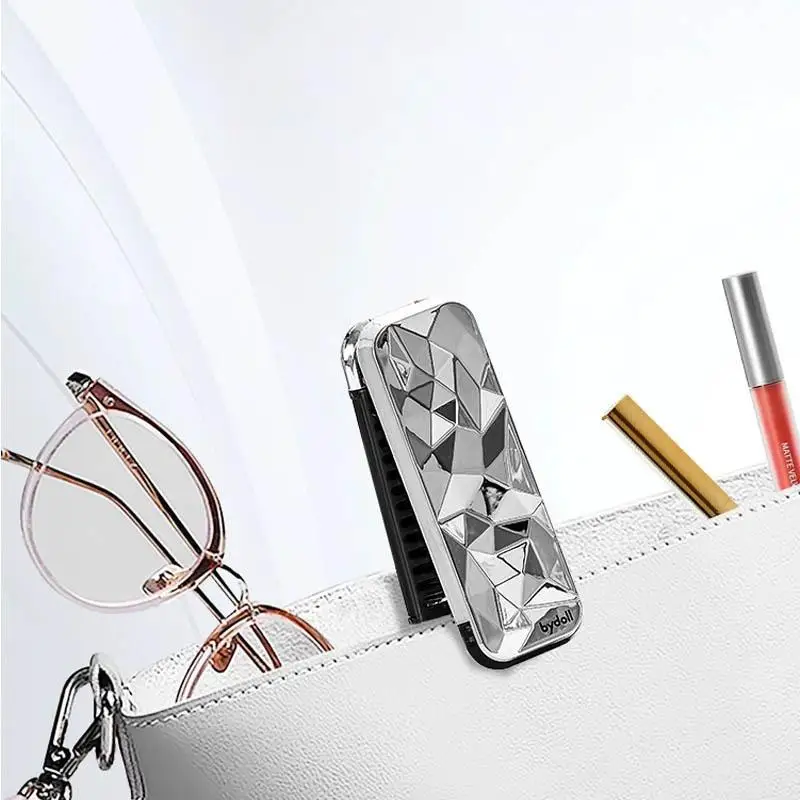 2 In 1 Mini Hair Brush Folding Massage Comb Head Massage Anti-Static Portable Hair Combs Mirror Air Cushion Scalp Massage Comb