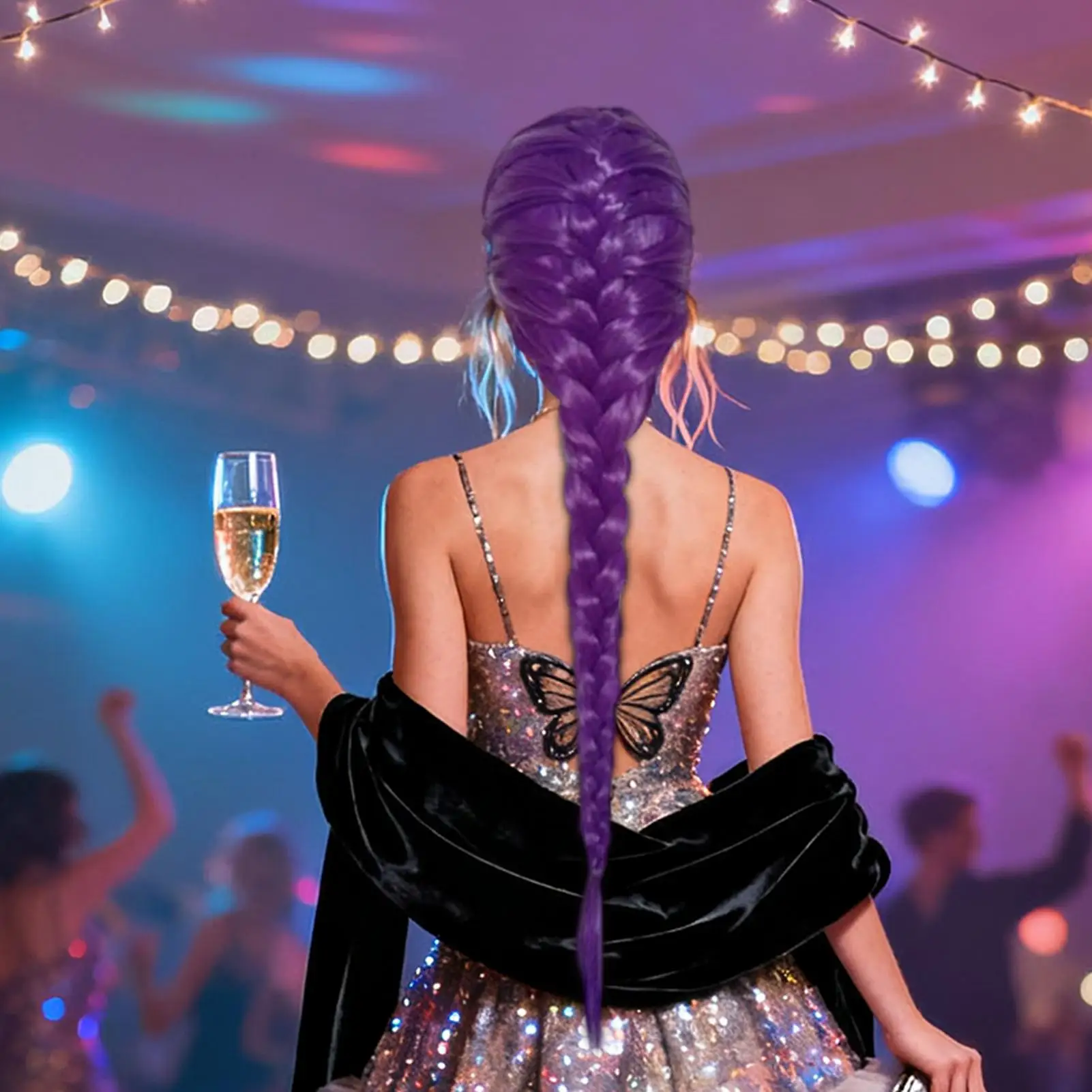 95cm Wigs Cosplay Breathable Inner Mesh Headwear Anime Movies Theme Long Wig For Halloween Party Stage Performance Dance Props