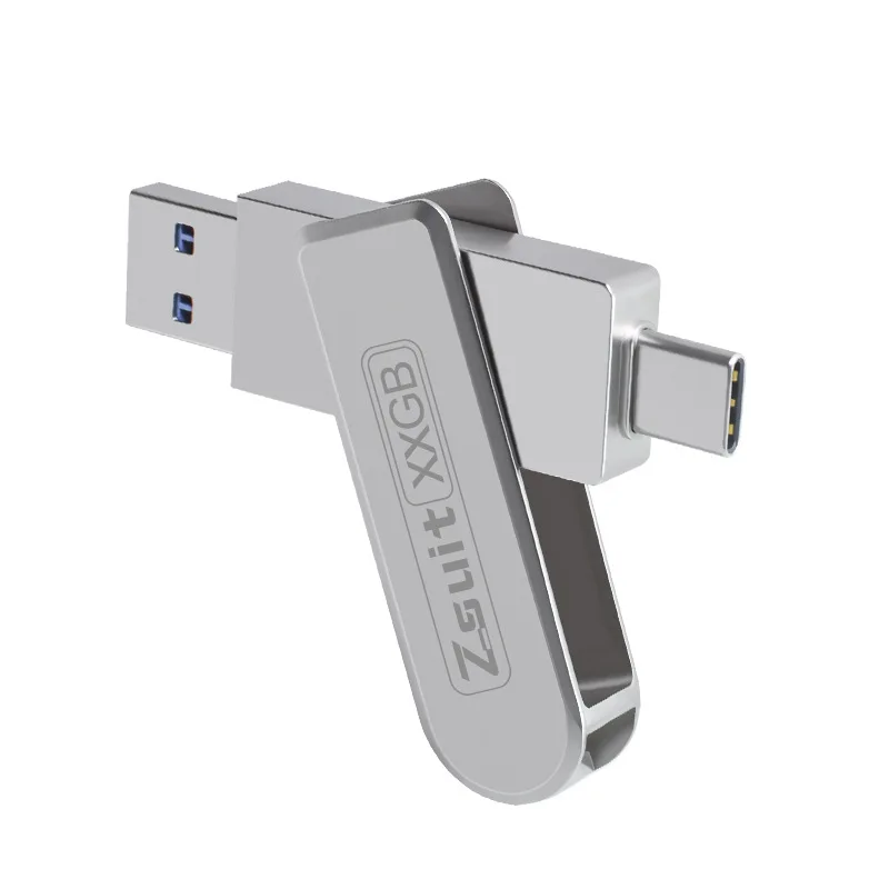 64GB Metal USB Flash Drive, Dual - Headed Type - C, for Mobile Phones and Computers, USB 3.2 High - Speed, Ideal for Office Use