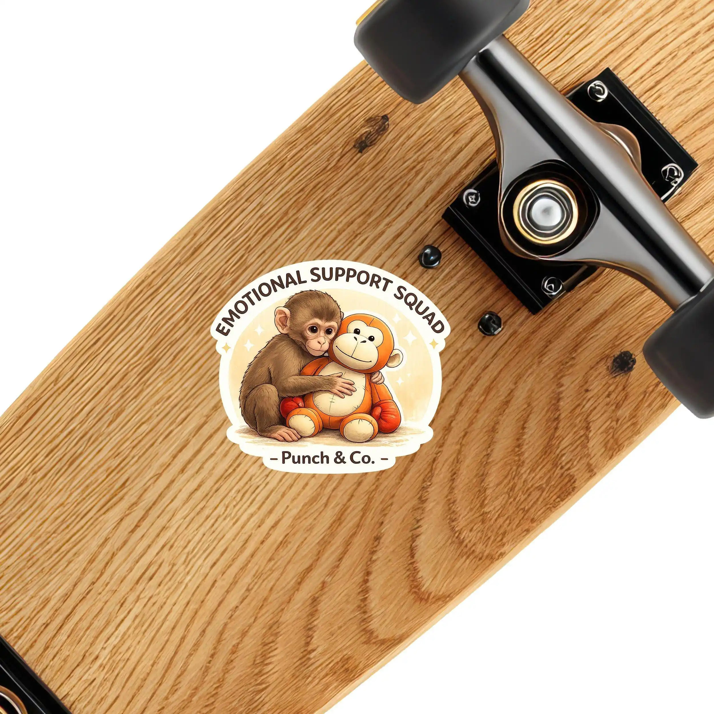 Baby Monkey Emotional Support Squad Vinyl Car Sticker Waterproof Decal for Car Window and Laptop Decorative Graphic